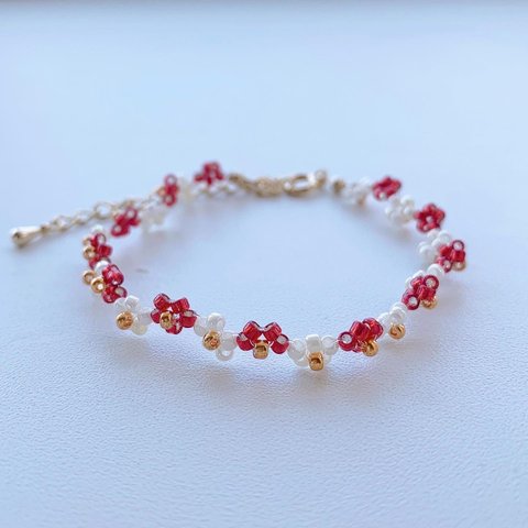 🌼ﾋﾞｰｽﾞﾌﾞﾚｽﾚｯﾄ~ﾚﾄﾛ~…red🌼