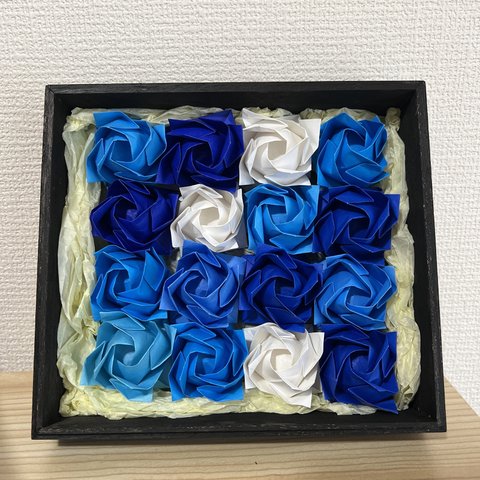 バラ 16個 折り紙 フラワーボックス