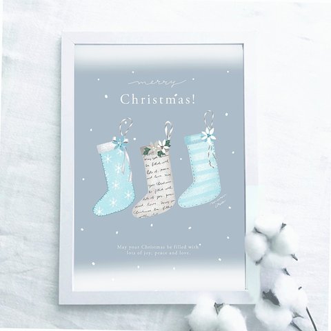 《new》クリスマスポスター/Christmas boots（A４サイズ）
