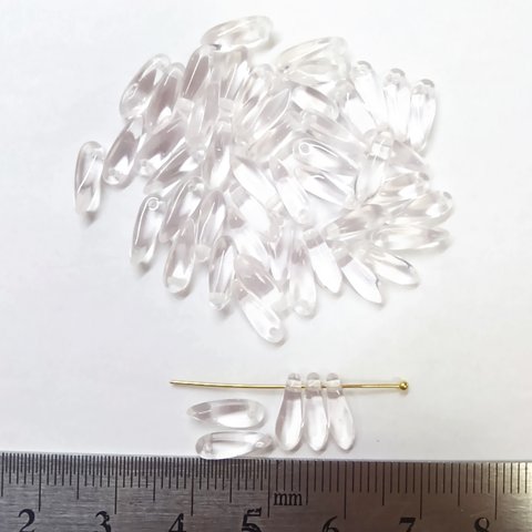 【100個】ロザリン チェコビーズ ダガー 3mm×10mm