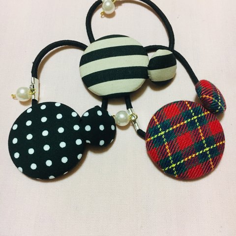 3組350円ラッピング無料くるみボタンヘアアクセサリー