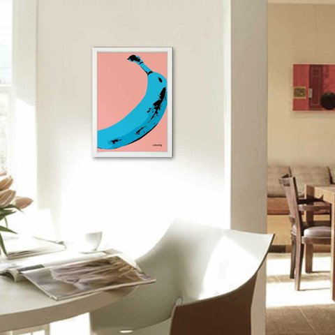 バナナシリーズ8/８　　ポスター　 A4　アートポスター  　アート（イラスト・グラフィック）seiで検索　フルーツ　バナナ　555