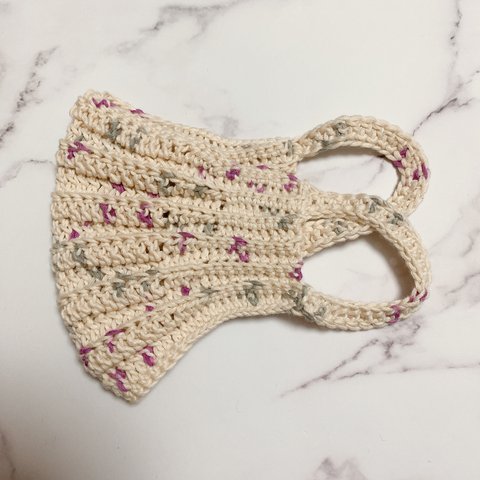 手編みマスクカバー ブルーベリー 女性サイズ 普通サイズ 立体マスク 