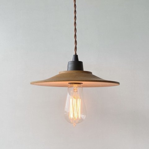 【木製のランプシェード】　間接照明-天井　ライト/コンセント　210mm