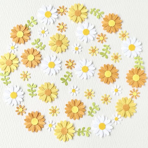 クラフトパンチ　可愛い小さなお花〜イエローオレンジ　デイジー　寄せ書き　アルバム