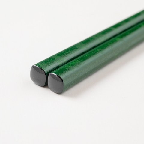 漆のお箸　ぐるぐる　緑