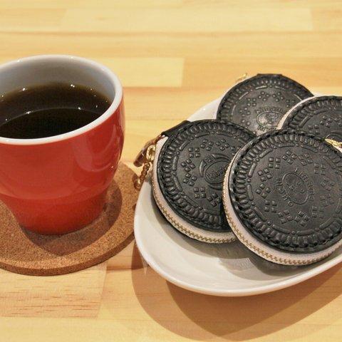 クッキー型ジッパーポーチ(黒)