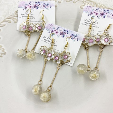 桜のピアス　お花アクセサリー(6)