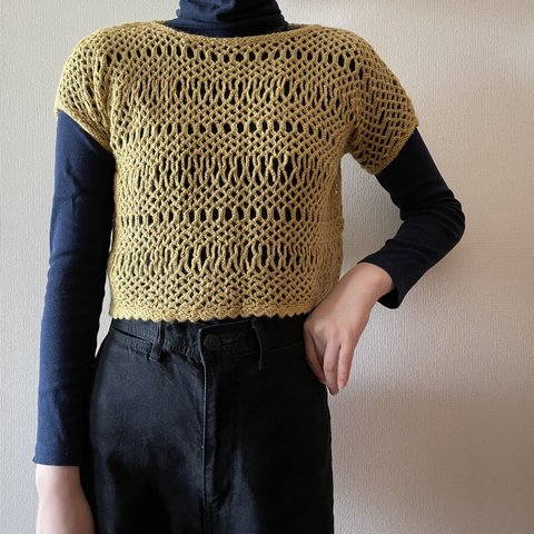 手編みセーター　カーキ