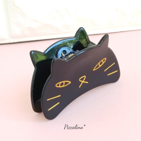 ネコ留め☆バンスクリップ☆黒猫☆Piccolino's select