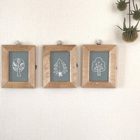 three treeの刺繍アート🌲3フレームセット