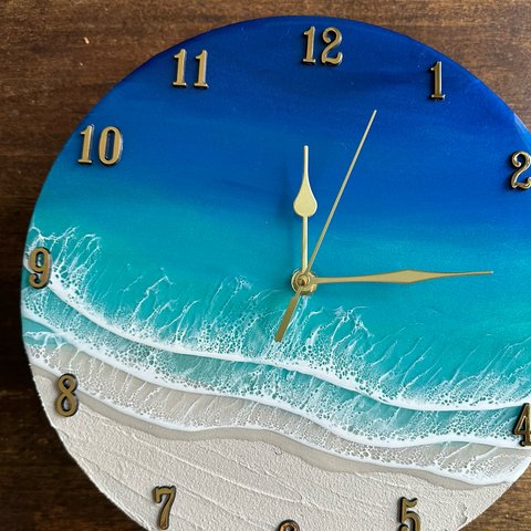 即納！海の壁掛け時計　　　海　沖縄　ハワイ　壁掛け時計　新築祝い　開店祝い