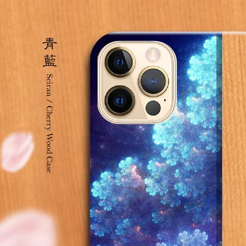 青藍 - 和風 モダンウッドiPhoneケース / 天然木【iPhone全機種対応/和柄/スマホケース】