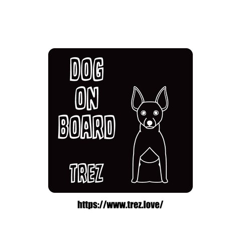 全8色 名前入り DOG ON BOARD ラットテリア ラインアート ステッカー