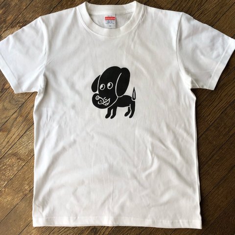 【大人サイズ】のんきなイヌTシャツ（ベタ塗り）