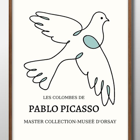 11316■A3アートポスター『パブロ・ピカソ　平和の鳩』絵画　イラスト　デザイン　北欧　マット紙
