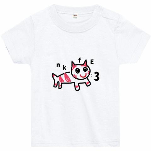 nkfE:3/ベビー/Tシャツ/ピンクレッドキャット