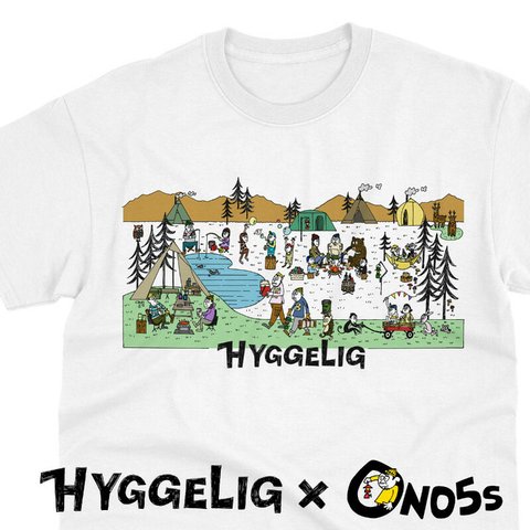 ONO5s × HYGGELIG ソトアソビ アウトドア Tシャツ オノゴス キャンプ 焚き火 釣り H501