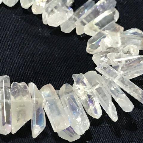 ★ 天然水晶 氷柱カット オーロラ【艶あり】 20g(約9-11個)