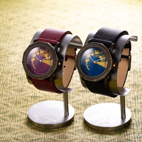「Wagasa」手作り時計／文字盤2色 ベルトカラー6色 名入れ可