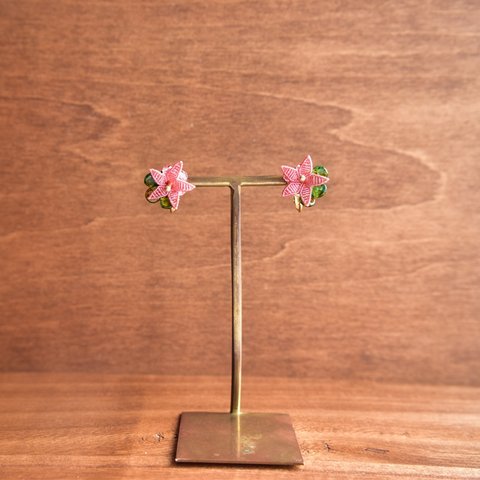願い星の花"ペンタス"の耳飾り (イヤリング/ピアス) ピンク