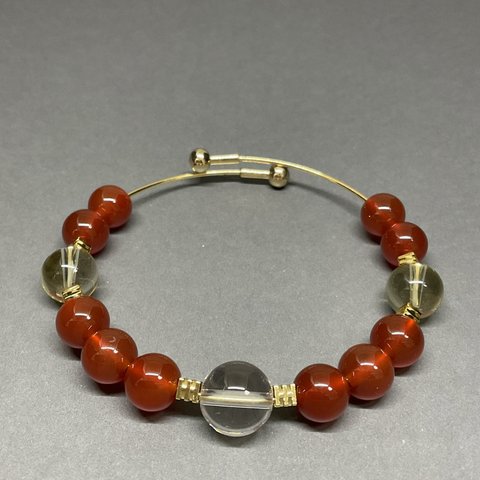 クリスタル×シトリン×レッドアゲート　crystal,citrine and red agate