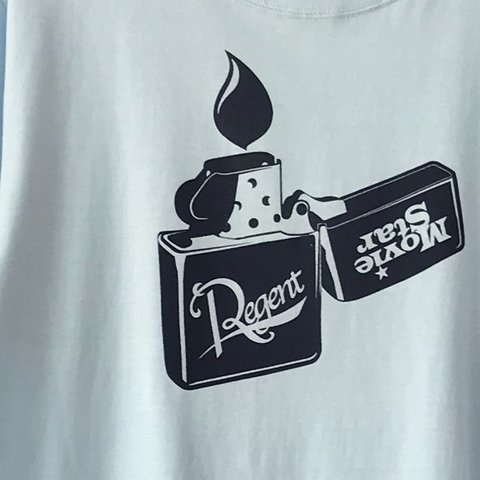 リスペクトデザイン Tshirt　「Zippo」 （M） ライトブルー　ネイビー