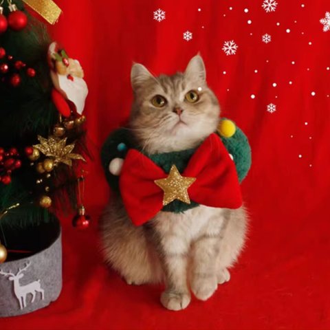 犬猫服 犬猫のクリスマス首輪 テディベアやポメラニアン用の可愛いペットスカーフ ペット用のユニークな写真小道具