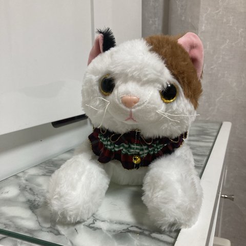 ❤️ねこちゃんが可愛いリボンシュシュ＊ギンガムグリーン＊ハンドメイド＊送料無料＊