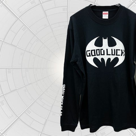 GOOD LUCK BAT ロンＴ ブラック／ホワイト ※フロント＆袖プリント