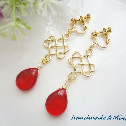 ☆ＢｒｉｌｌｉａｎｔＲｅｄ☆イヤリング（ピアス）☆