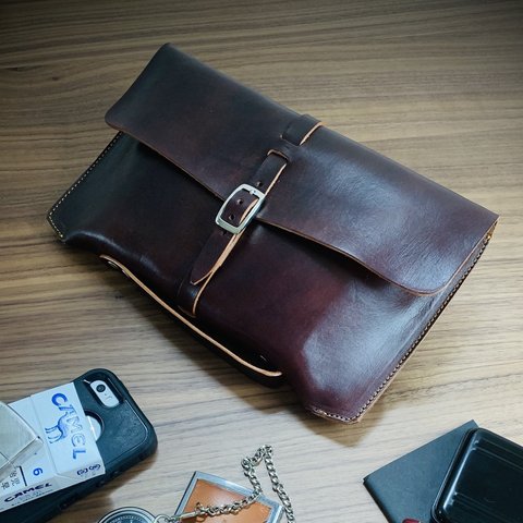 clutch bag 手染め brown  unisex   クラッチバック