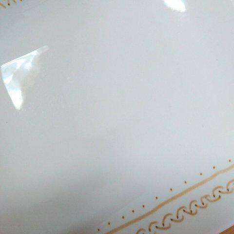 ニット柄風 シンプル 角皿 陶器 白
