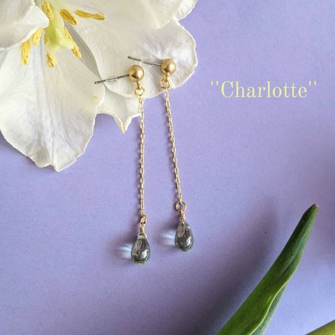 "Charlotte" ピアス (オリーブラスター)