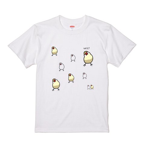 文鳥Tシャツ  「かしげる文鳥ズ」クリーム文鳥 【受注生産】