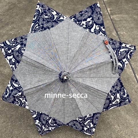 K25  久留米絣と藍型染の日傘