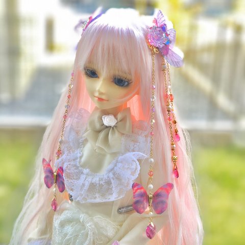 ドール用 ヘアジュエリー（ピンク）