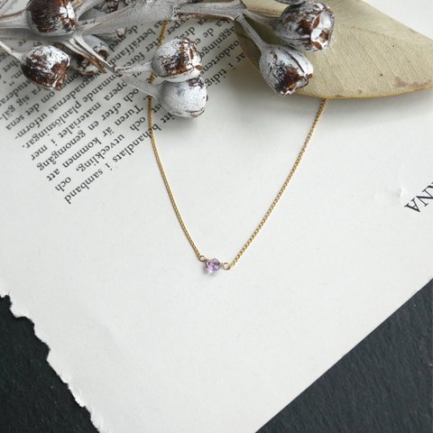 14kgf necklace　-Pink amethyst-