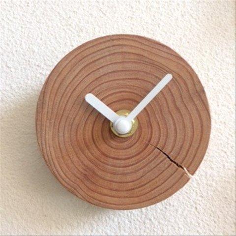 丸太時計（ナチュラル）　壁掛け時計　置き時計　おしゃれ　かっこいい　木製　ウッディ　丸太