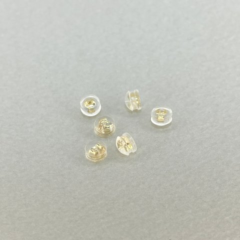 シリコンキャッチ ピアス キャッチのみ ゴールド 5mm 6個 3ペア