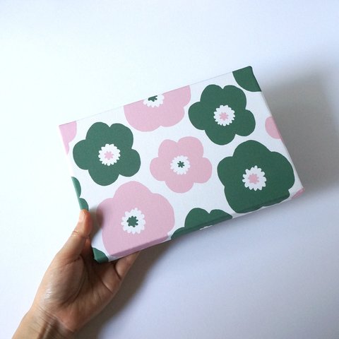 poppy ファブリックパネル ( deep green × pink ) 