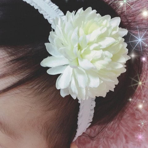 鞠菊のヘアバンド ホワイト