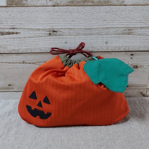 ハロウィンかぼちゃの リバーシブルきんちゃく