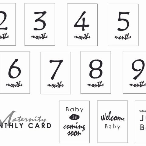 『妊娠中の記録に』 マンスリーカード（月齢カード）2Lsize【maternity】