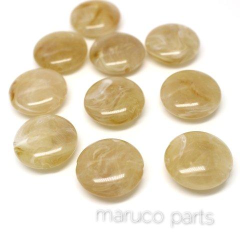 【マーブル天然石調＊フラットラウンド＊10個＊両穴】【9#ベージュ】ヴィンテージ風◎beads-079-c9-m