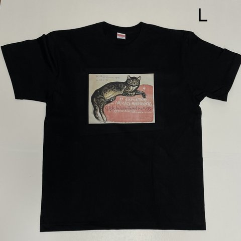 スタンラン　第二回動物画家展　綿5.6オンスヘヴィーウエイトTシャツ　Lサイズ黒　SMLも有り