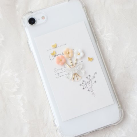 ふんわり春の花束のスマホケース　iPhoneSE/iPhone7/iPhone8