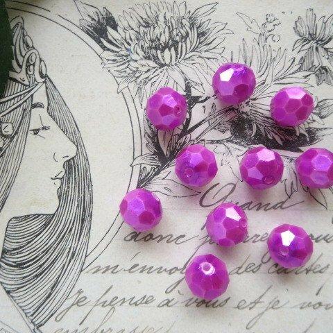  *♥Czech Glass Beads Faceted Orchid Satin 10mm 10pcs♥*