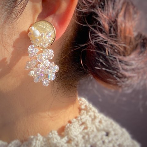 【𓎤𓅮 earring 𓂃‪𓃱𓈒𓏸】イヤリング　淡水パール　ウエディング　ブライダル　結婚式434