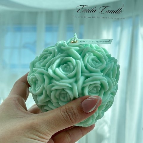 rose×soy candle Blue green